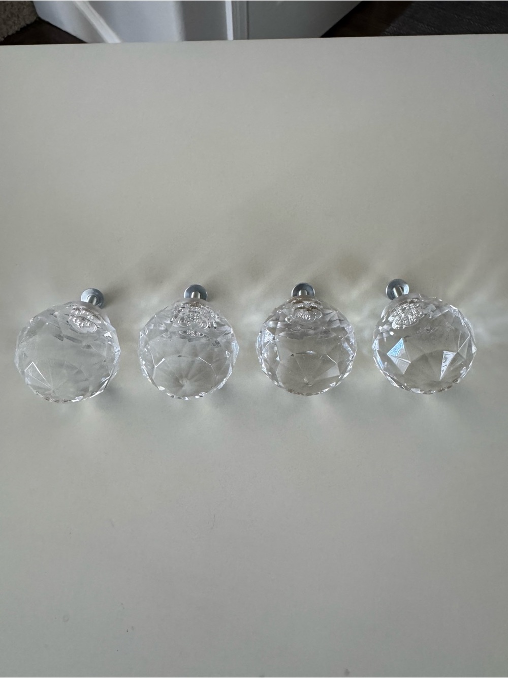 Pottery Barn Kids Clear Faceted Crystal Drawer Knobs - Set of 4
